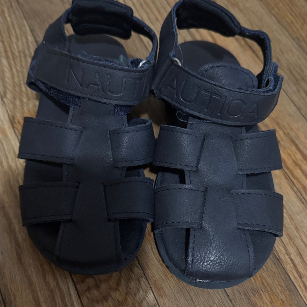 Nautica Kids Navy Blue Closed-Toe Leather Sandals